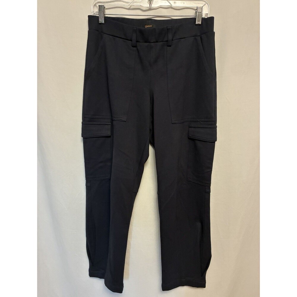 Quince Women's  Size M ultra stretch pointe tapered cargo pants dark navy
